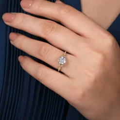 Gabriel & Co. Celia - 14K White-Yellow Gold Round Diamond Engagement Ring