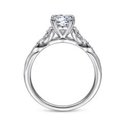 Clearance Gabriel & Co. Celia - Platinum Vintage Inspired Oval Split Shank Diamond Engagement Ring