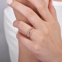 Online Gabriel & Co. Cenza - Curved 14K Rose Gold Twisted Diamond Anniversary Band - 0.45 ct