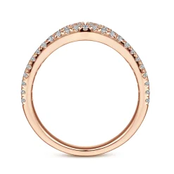 Online Gabriel & Co. Cenza - Curved 14K Rose Gold Twisted Diamond Anniversary Band - 0.45 ct