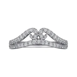 Clearance Gabriel & Co. Cenza - Curved 14K White Gold Twisted Diamond Anniversary Band - 0.45 ct