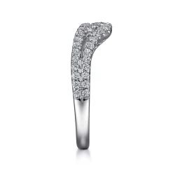 Clearance Gabriel & Co. Cenza - Curved 14K White Gold Twisted Diamond Anniversary Band - 0.45 ct