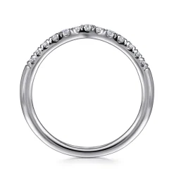 Sale Gabriel & Co. Chambery - Curved Platinum French Pave Diamond Wedding Band - 0.25 ct