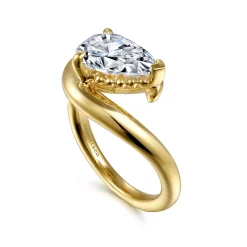 Online Gabriel & Co. Chapelle - 14K Yellow Gold Bypass Pear Shape Diamond Engagement Ring