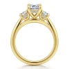 Outlet Gabriel & Co. Charisa - 14K Yellow Gold Emerald Cut Three Stone Diamond Engagement Ring
