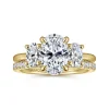 Discount Gabriel & Co. Charisa - 14K Yellow Gold Three Stone Oval Diamond Engagement Ring