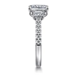 Online Gabriel & Co. Charlene - 14K White Gold Emerald Cut Three Stone Diamond Engagement Ring