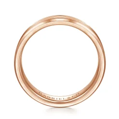 Sale Gabriel & Co. Charles - 14K Rose Gold 6mm - Men's Wedding Band in Satin Finish