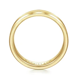 Outlet Gabriel & Co. Charles - 14K Yellow Gold 6mm - Men's Wedding Band in Satin Finish