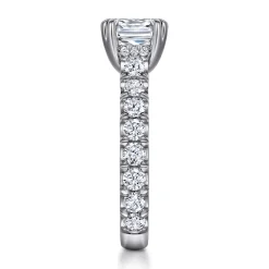 Discount Gabriel & Co. Charleston - 14K White Gold Cushion Cut Diamond Engagement Ring