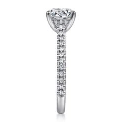 Clearance Gabriel & Co. Charleston - 14K White Gold Round Diamond Engagement Ring
