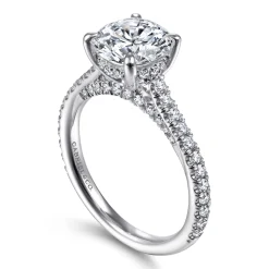 Clearance Gabriel & Co. Charleston - 14K White Gold Round Diamond Engagement Ring