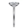 Best Gabriel & Co. Charli - 14K White Gold Bezel Prong Oval Three Stone Diamond Engagement Ring