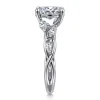 Hot Gabriel & Co. Charlina - 14K White Gold Floral Oval Diamond Engagement Ring