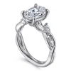 Best Gabriel & Co. Charlina - 14K White Gold Floral Oval Diamond Engagement Ring