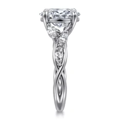 Best Gabriel & Co. Charlina - 14K White Gold Floral Oval Diamond Engagement Ring