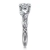Sale Gabriel & Co. Charlina - 14K White Gold Floral Round Diamond Engagement Ring