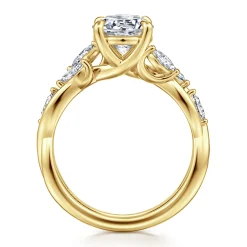 Online Gabriel & Co. Charlina - 14K Yellow Gold Floral Round Diamond Engagement Ring