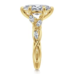 Online Gabriel & Co. Charlina - 14K Yellow Gold 6 Prong Floral Marquise Shape Diamond Engagement Ring
