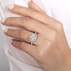 Online Gabriel & Co. Charmaine - 14K White Gold Round Halo Diamond Engagement Ring