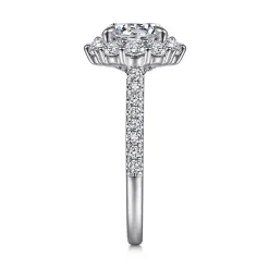 Online Gabriel & Co. Charmaine - 14K White Gold Round Halo Diamond Engagement Ring
