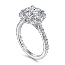 Online Gabriel & Co. Charmaine - 14K White Gold Round Halo Diamond Engagement Ring