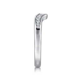 Hot Gabriel & Co. Chartres - Curved 14K White Gold Channel Set Diamond Wedding Band - 0.25 ct