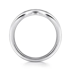 Hot Gabriel & Co. Chartres - Curved 14K White Gold Channel Set Diamond Wedding Band - 0.25 ct