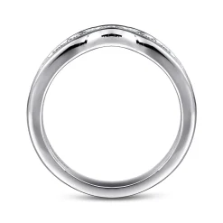 Discount Gabriel & Co. Chartres - Curved 14K White Gold Channel Set Diamond Wedding Band - 0.5 ct