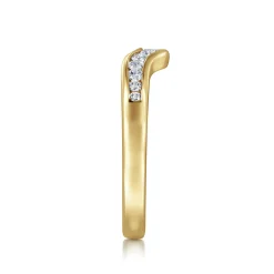 Online Gabriel & Co. Chartres - Curved 14K Yellow Gold Channel Set Diamond Wedding Band - 0.25 ct