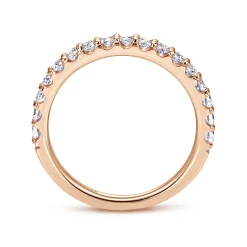 Online Gabriel & Co. Ciada - 14K Rose Gold Shared Prong Diamond Wedding Band - 0.5 ct