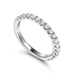 Discount Gabriel & Co. Ciada - 14K White Gold Shared Prong Diamond Wedding Band - 0.5 ct