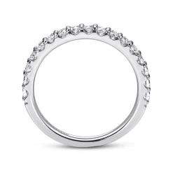 Discount Gabriel & Co. Ciada - 14K White Gold Shared Prong Diamond Wedding Band - 0.5 ct