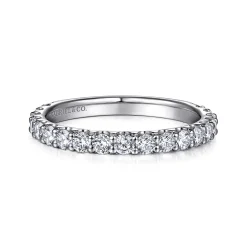Gabriel & Co. Ciada - 14K White Gold Shared Prong Diamond Wedding Band - 0.72 ct