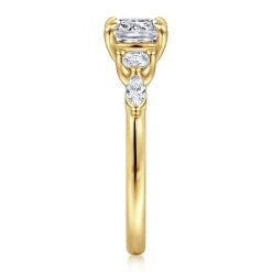 Online Gabriel & Co. Cian - 14K Yellow Gold Cushion Cut Five Stone Diamond Engagement Ring