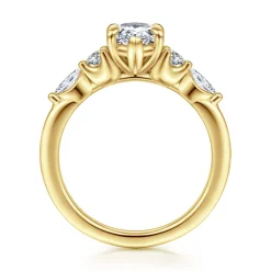 Outlet Gabriel & Co. Cian - 14K Yellow Gold Pear Shape Five Stone Diamond Engagement Ring