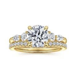 Gabriel & Co. Cian - 14K Yellow Gold Round Five Stone Diamond Engagement Ring