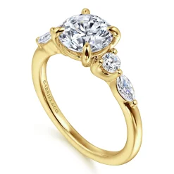 Gabriel & Co. Cian - 14K Yellow Gold Round Five Stone Diamond Engagement Ring