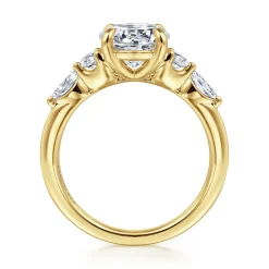 Gabriel & Co. Cian - 14K Yellow Gold Round Five Stone Diamond Engagement Ring