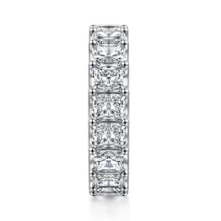 Sale Gabriel & Co. Ciel - 14K White Gold Scallop Setting Radiant Cut Diamond Eternity Band - 5.4 ct