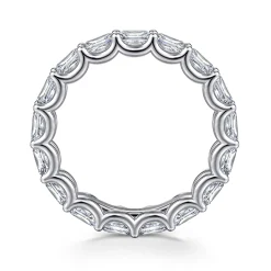 Outlet Gabriel & Co. Ciel - 14K White Gold Scallop Setting East West Radiant Cut Diamond Eternity Band - 2.9 ct