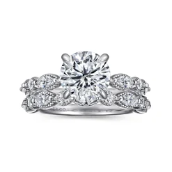 Outlet Gabriel & Co. Cindie - 14K White Gold Round Diamond Engagement Ring