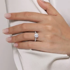 Outlet Gabriel & Co. Cindie - 14K White Gold Round Diamond Engagement Ring