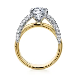 Hot Gabriel & Co. Clark - 14K White-Yellow Gold Round Diamond Engagement Ring