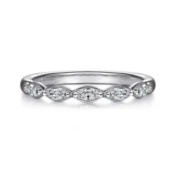 Outlet Gabriel & Co. Claudette - 14K White Gold Marquise Diamond Anniversary Band - 0.23 ct