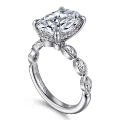 Gabriel & Co. Claudia - 14K White Gold Oval Diamond Engagement Ring