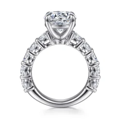 Best Gabriel & Co. Clove - 14K White Gold Round Diamond Engagement Ring