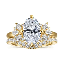 Hot Gabriel & Co. Clover - 14K Yellow Gold Compass Prong Oval Diamond Engagement Ring