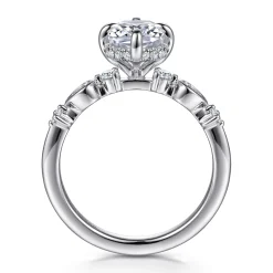 Hot Gabriel & Co. Clyde - 14K White Gold Compass Prong Elongated Cushion Diamond Engagement Ring
