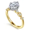 Discount Gabriel & Co. Clyde - 14K White-Yellow Gold Compass Prong Elongated Cushion Diamond Engagement Ring